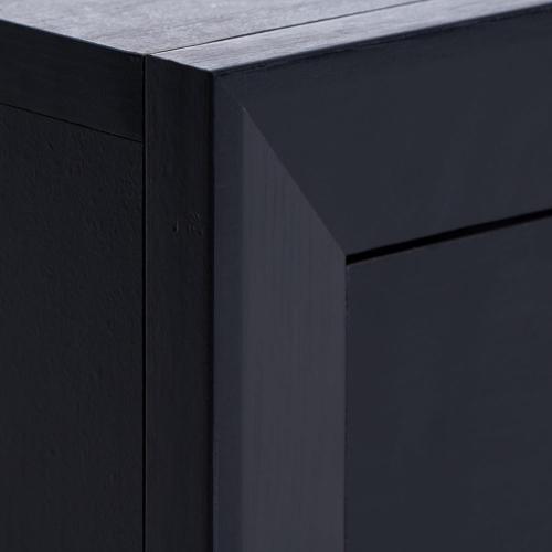 CorLiving Lakewood Modern Black Engineered Wood TV Stand with Drawers for TVs up to for Living Room and Bedroom - Large Low Media Storage, Entertainment Center