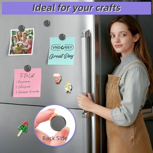 VNDUEEY Strong Magnets with Adhesive Backing, 0.7 * 0.12 inch Small Round Magnets for Crafts, Circle Magnet Ceramic Magnet for Fridge, DIY, Science Projects, Whiteboard (Black)