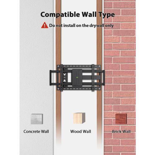 USX Mount Long Arm TV Wall Mount for Most 42-90 inch Television 40 Inch Extension Full Motion TV Mount，Wall Mount Bracket with 90°Swivel Up to 150lbs Fits 16” 18” 20” 24” Stud VESA 800x400mm