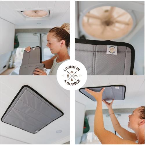 Living in a Bubble Magnetic Insulated Blackout MaxxAir Fan Cover for Sprinter, RVs and other Campervans, Universal Size, Snug Fitting RV Roof Vent Covers for Privacy, Fantastic Fan Vent Insulator