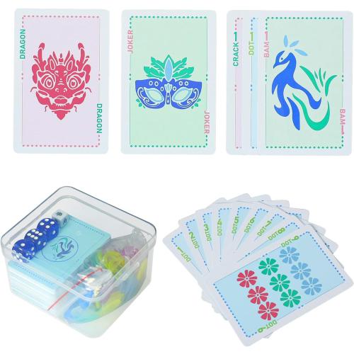 160-Piece American Mahjong Playing Cards Set, Includes Manual, Storage Box, Dice, Chips & Wind Indicator – Portable, Travel-Friendly