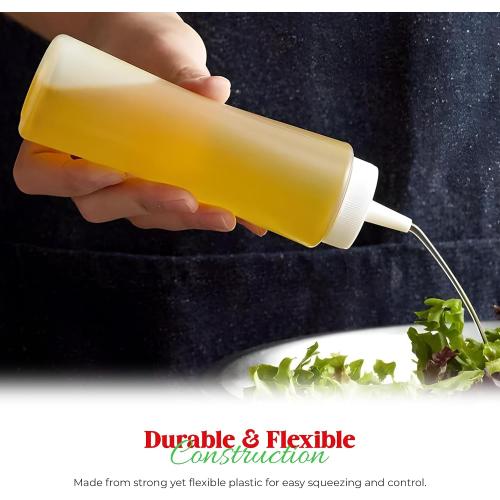 OCS Parts 6-Pack Squeeze Bottles |  Easy to Squeeze Dishwasher Safe Condiment and Sauce Bottles (Clear)