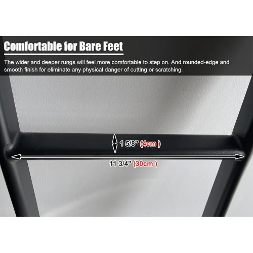 RV Bunk Bed LadderHeavy Duty Travel Trailer Bed Ladders with 4 Hook and Foot Caps, Metal Twin Bed Step Ladder for Home Dorm Appartments, Load 330 LBS (