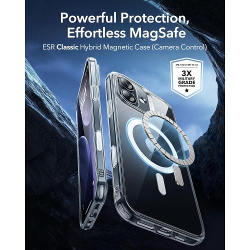 ESR for iPhone 17 Case, Camera Control, Compatible with MagSafe, Shockproof Military-Grade Protection, Magnetic Phone Case for iPhone 17, Classic Hybrid Case, Clear