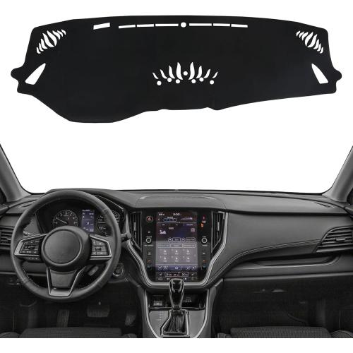Dashboard Cover Mat for Subaru 2020 2021 2022 2023 2024 2025 Outback Accessories Black Flannel Material Anti-Slip Dash Cover Mat Sunshade Glare UV Rays Protector