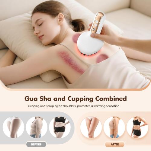 Lymphatic Drainage Massager & Anti Cellulite Massage Tool,New Smart Cupping Massager,Helps Reduce Stretch Marks & Cellulite,for Belly, Arms & Legs,Body Sculpting Machine with Heat & Vibration