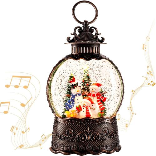 Christmas Snow Globe, Christmas Lantern Room Decor for Indoor Use, USB-Powered/Battery-Operated Glowing Water Lantern, Ideal for Holiday Decorations and Gift Giving