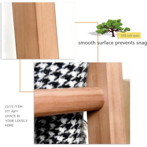 FUIN 6ft Wooden Natural Blanket Ladder Living Room Decorative Wall Leaning Farmhouse Quilt Display Holder Rustic Wood Towel Rack for Bathroom