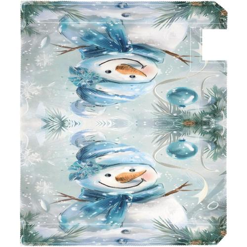 ALAZA Blue and Silver Christmas Snowman02 Magnetic Mailbox Cover MailWraps Garden Yard Home Decor for Outside Oversized-25.4 x20.8