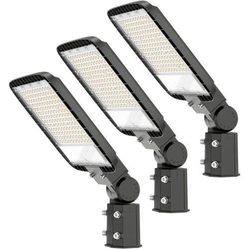 200W Led Parking Lot Lights with Dusk to Dawn Photocell 120V Slip Fitter Pole Mount Lights 5000K Outdoor IP65 Waterproof Commercial Street Area Lighting for Parking Lot, Barn, Church