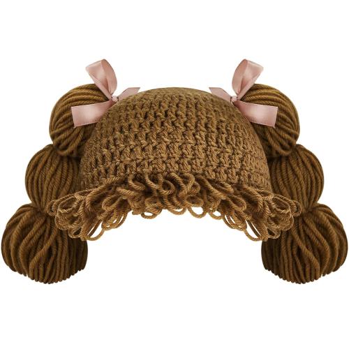 Halloween Cabbage Costume Baby Yarn Wig for Girl Infant Baby Cabbage Wigs for Boys Girls Infant Costume (Brown,Cute)