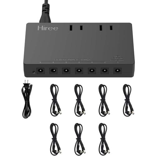 Guitar Pedal Power Supply 7 DC Output for 9V Effect Pedal Board with 2 AC Outlets for Charging Speaker, Musical Instruments