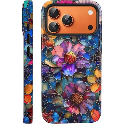 Compatible with iPhone 17 Pro Case 6.3”, Cute Floral Flower Patterns Shockproof Protective Aesthetic Phone Case with Stylish Designs for Women Girl, Vibrant Defined Blossoms