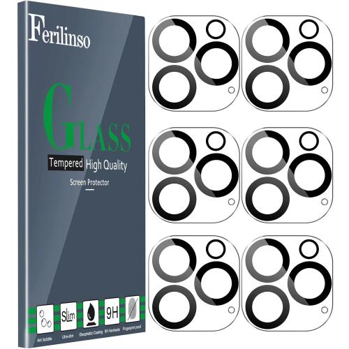 Ferilinso 6 Pack Camera Lens Protector for iPhone 16 Pro Max/iPhone 16 Pro [Phone Case Friendly], Accessories Camera Screen Protector Tempered Glass