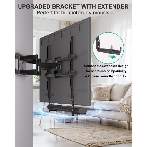 WALI Universal Soundbar Mount for TV, Heavy-Duty Bracket for Mounting Above or Below Screen, Length Up to 16.7,Fits Samsung,Sony,Bose,LG,Vizio,Roku,Vizio,Bose & More (SBR206)