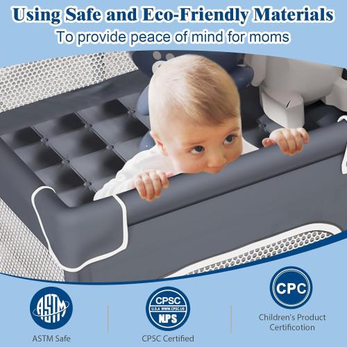 Small Playpen for Babies and Toddlers, 36x36, Soft Breathable Mesh, Anti-Slip Base, Mini Baby Play Yard with Pull-Up Ring