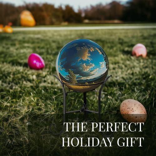 12 Tall Iron Gazing Ball Stand, Classic Stylelish Garden Hardware Metal Holder for 8/10/12-Inch, Strong and Durable Handmade Gazing Globe Display Stand Decoration for Outdoor, Home, Yards