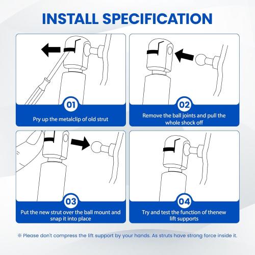 C1613678 24 Gas Strut Shock,135Lbs/601N Lift Support,24 inch Gas Spring Shocks Prop Lift for Tonneau Cover Truck Pickup Bed RV Door Replacement Sturt C1619770, 2-Piece Set