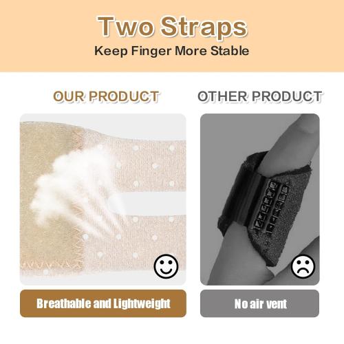 Trigger Thumb Splints, Finger Splint for Broken/Straightening/Arthritis, Breathable Thumb Brace for Thumb/Middle/Ring/Index/Pinky Finger, Beige, Short, 2pcs