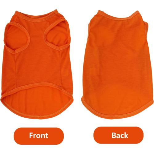 4 Pcs Cat Shirts Solid Color Dog Clothes Summer Sleeveless Pet T Shirts for Small Pet Dogs Cat (Black,Grey,Red,Orange, Medium)