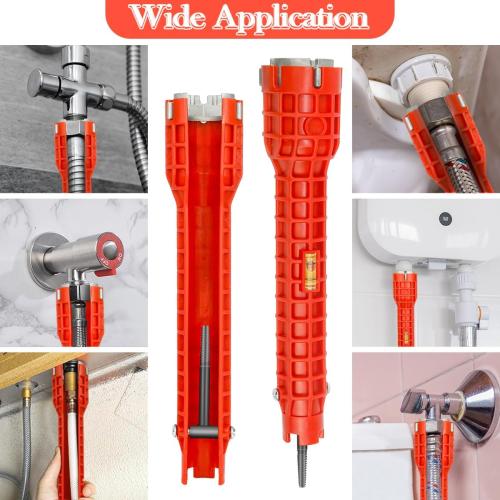 14 in 1 Faucet and Sink Installer,Faucet and Sink Wrench,Multifunctional Sink Wrench,Suitable for Installing Pipes under Bathrooms,Toilets,Kitchens,and Sinks（Red）