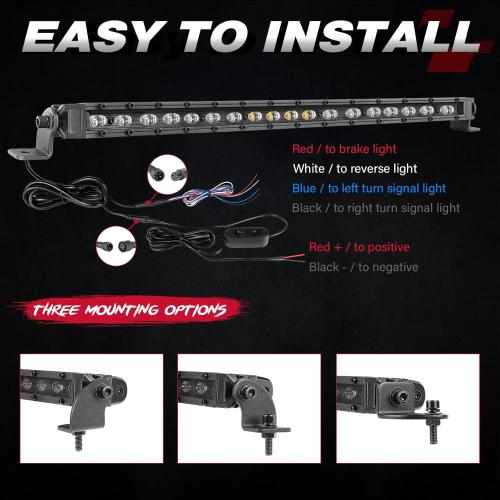 OFFROADTOWN 20 Inch LED Chase Light Bar UTV Rear Chasing Lights Safety Flashing Light w/Reverse Brake Turn Signal Light Offroad Emergency Strobe Bar for Polaris RZR Can-Am X3 Yamaha Honda SXS