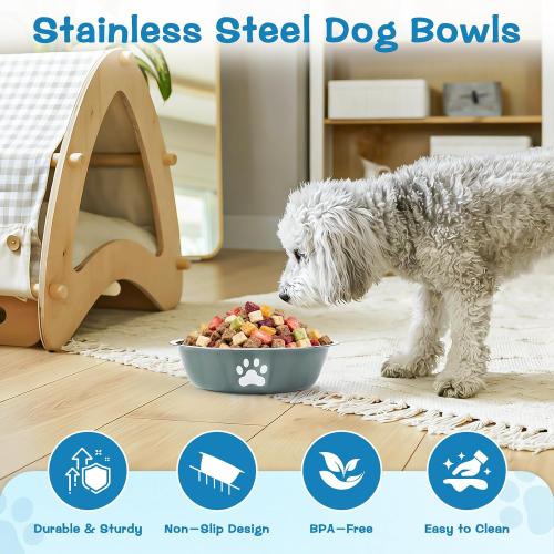 4 Pack Stainless Steel Dog Bowls, 29 OZ Metal Dog Bowls, 3.6 Cups