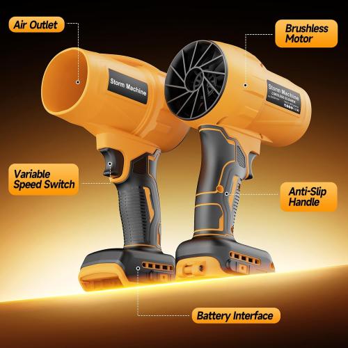 Cordless Leaf & Dust Blower Compatible with DEWALT 20V Battery, 30,000 RPM Jet Fan with Brushless Motor, Handheld Air Blower for Car Drying, Lawn Care, Home Cleaning (Tool Only)