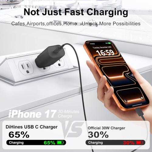 30W USB C Phone 15 Charger Fast Charging Block for iPhone 15/15 Pro Max/15 Pro/15 Plus/Samsung Galaxy S23 Ultra/S23/S23 /S22/S22 Ultra/S22 /S21 Ultra/S20 Ultra/Note 20 & 6.6Ft USB C Charger Cable ‼️ NEW: 2 charging blocks 2 usb to C cables ‼️
