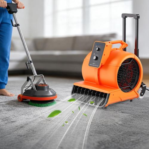 Air Mover 1 HP 4000 CFM Portable Blower Fan Carpet Dryer, Floor Dryer Fan | 3-Speed, 3 Adjustable Angles, Timer, Stackable, Air Mover Blower Fan for Janitorial, Home, Plumbing, Commercial, ETL Listed