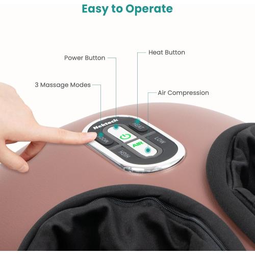 Nekteck Shiatsu Foot Massager Machine with Soothing Heat, FSA Eligible Air Compression Deep Kneading Therapy, Improve Blood Circulation and Foot Wellness, Relax for Home Office Use, HSA Eligible