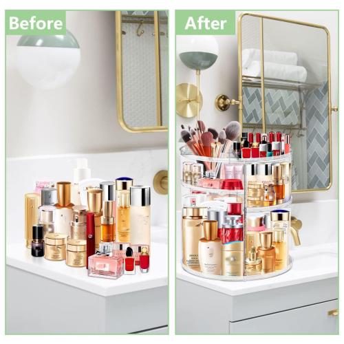 360 Acrylic Rotation Makeup Organizer, Large Capacity, Easy Access, Sturdy, Multi-functional, Great Gift Idea