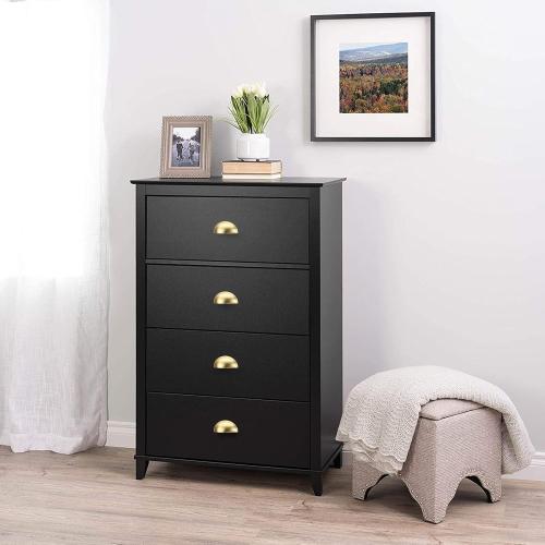 Goldenwarm 10 Pack Light Brass Bin Cup Pulls Light Brushed Gold Cabinet Pulls - LS0313BB76 Gold Cup Drawer Pulls Dresser Pulls Kitchen Furniture Hardware Closet Door Pulls, 3in Hole Centers