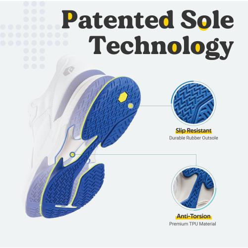 FitVille Men‘s Wide Pickleball Shoes All Court Tennis Shoes with Arch Support for Plantar Fasciitis