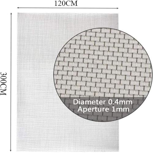Size 120X300CM47X118INCH 304 Stainless Steel Woven Wire Mesh, Wire Mesh Window Screen Mesh, Prevent Mouse Mice Snakes Hornets Rodents Entering,Easy to Cut and Install,120X300CM47X118INCH