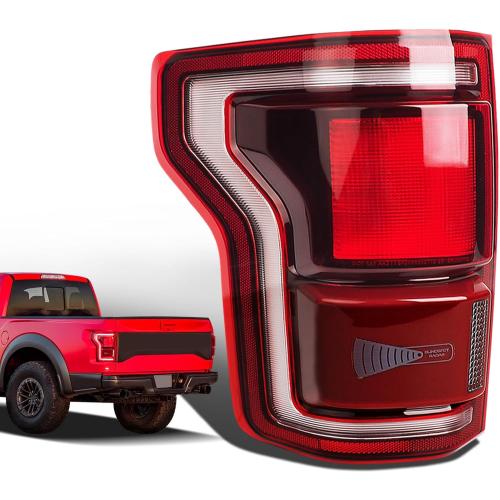 LED Tail Lights Compatible with 2017-2020 Ford F150 Raptor Taillight Assembly Rear Lamp Taillights HL3Z13405H (Left - Driver Side Black Housing, 2017-2020 F150)