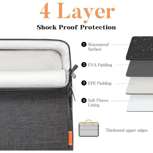 15.6 16 17 17.3 14 13 13.6 inch Laptop case Bag with Edge Protection, Computer Shoulder Carrying Briefcase