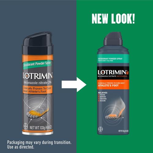 Lotrimin Medicated Deodorant Powder Spray with Miconazole Nitrate 2%, 4.6 oz (Pack of 3)