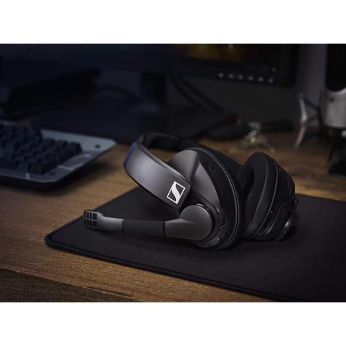 Sennheiser GSP 370 Over-Ear Wireless Gaming Headset, Low-Latency Bluetooth,Noise-Cancelling Mic, Flip-to-Mute, Audio Presets - PC, Mac, Windows, and PS4 Compatible - Black