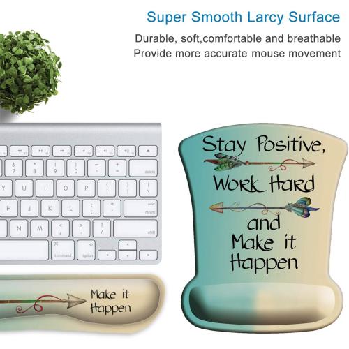 Mouse Pad Wrist Support Keyboard Wrist Rest Pad Ergonomic Mousepad Non-Slip Memory Foam Keyboard Pad Easy Typing Pain Relief Perfect for PC Laptop Gaming Office, Inspirational Quote