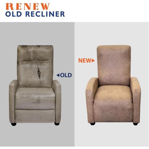 WdFour Leather-Like 4-Pieces Recliner Chair Covers Specifically for Small Adjustable Reclining Chair with 1 PC Pillowcase, Slipcover Recliner Couch Cover for Kids Dogs Pets,Brown