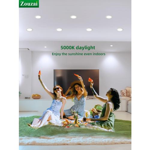 zouzai 12 Pack 4 Inch Ultra-Thin LED Recessed Ceiling Light with Junction Box, 5000K Daylight, 9W Eqv 80W, Dimmable Canless Wafer Downlight, 810LM High Brightness, ETL and Energy Star Certified