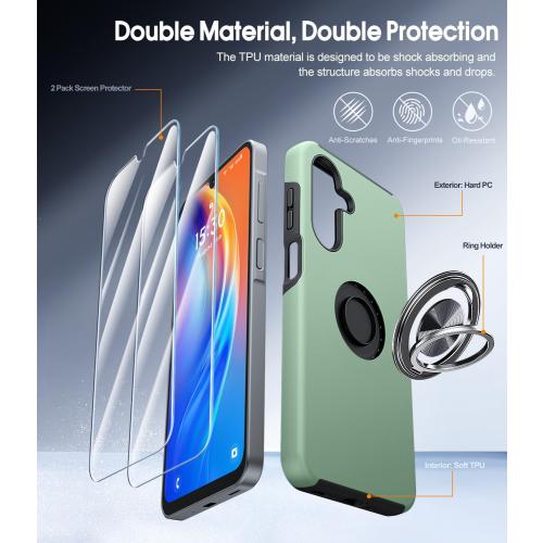 JAME for Samsung Galaxy A17 5G Phone Case Ring Stand Shockproof Slim Case