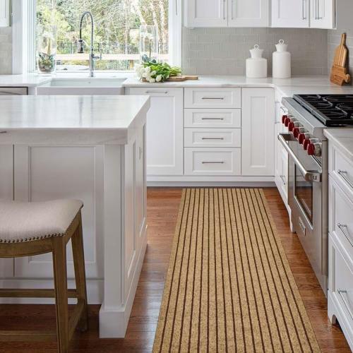 Brown 2ft x 6ft Custom Sizes Runner Rug Indoor Outdoor Utility Carpet Runners, Floor Mats with Non Slip Rubber Backing Waterproof Area Rugs for Hallway Entryway Balcony Garage Stair Laundry Room