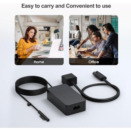 65W Surface Pro Laptop Charger-for Microsoft Surface Pro Charger Windows Surface Laptop 7,6,5,4,3,2,for Microsoft Surface Pro10,9,8,7 ,7,6,5,4,3,X,Surface Book3,2,1,Surface Go Tablet,Support 44W,10FT