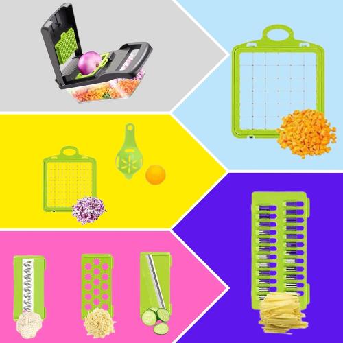 Vegetable Chopper, Spiralizer, Slicer, Food Chopper, Onion Chopper, Kitchen Gadgets Household Kitchen Gadgets Vegetable Cutter Silk Kitchen Gadgets - Home Essentials - Kitchen Accessories