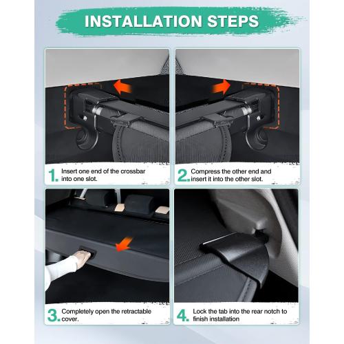 Powerty Cargo Cover for 2020-2025 2026 VW Volkswagen Atlas Cross Sport Accessories Rear Trunk Cover Luggage Cover Retractable Trunk Shielding Shade Cargo (NOT for VW Atlas)