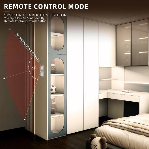 Under Cabinet Lighting,204 LED Wireless Motion Sensor Light Indoor, Rechargeable Closet Lights Battery Operated,Dimmable & 3 Color Temps,Magnetic Under Counter Lights for Kitchen, Closet (60CM,3Pack)