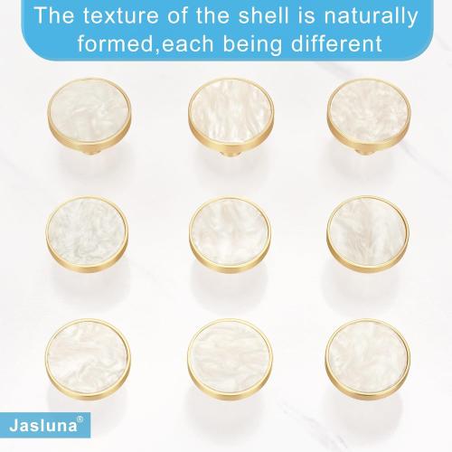 12 Pack Round Gold Cabinet Drawer Knobs,1.25 Decorative Pearl Drawer Pulls,Brushed Brass Furniture Hardware for Kitchen,Bathroom,Closet,Cupboard Door