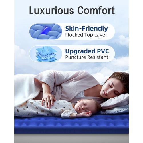 Xsleep Queen Air Mattress with Built in Pump Luxurious Comfort Raised Inflatable Mattress Queen Airbed Blow Up Mattress for Home and Guests Air Bed 2 Mins Fast Inflate/Deflate 660 lbs Max